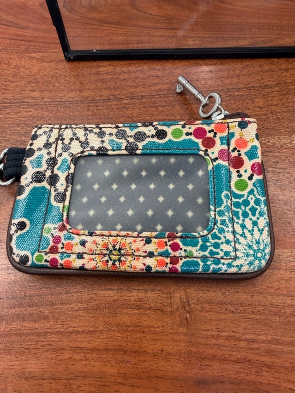 Fossil Key-per Teal Multicolor Key Pouch - Picture 6 of 7